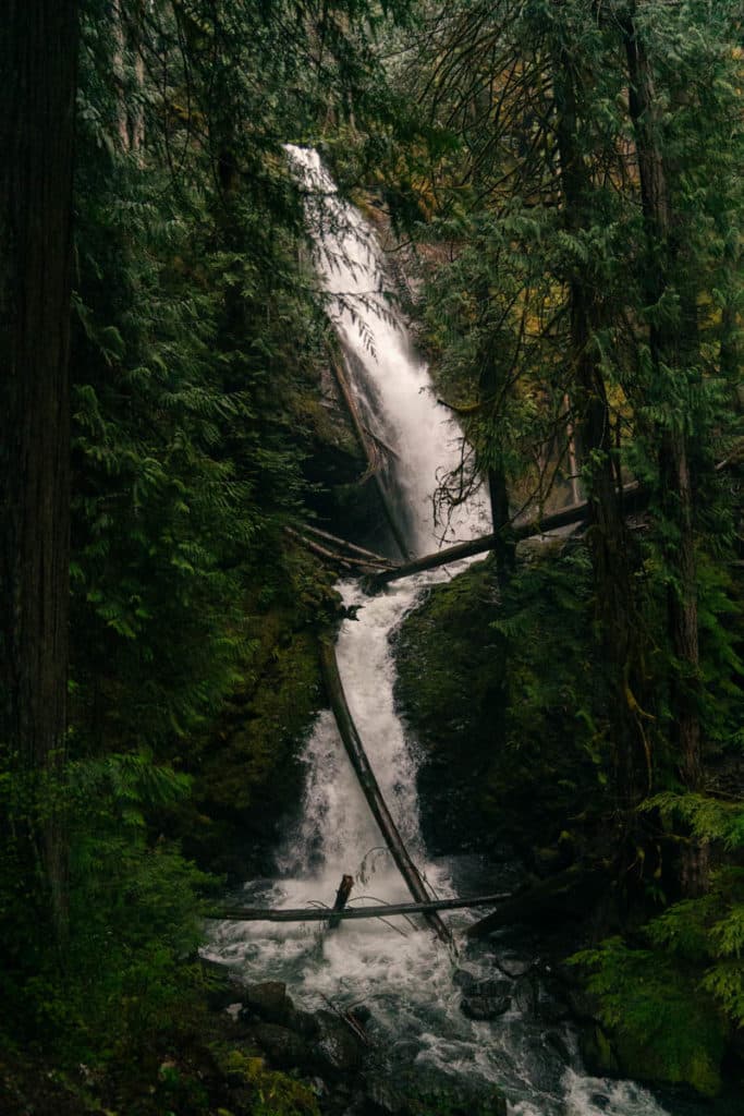 Murhut Falls, which is located in Olympic National Forest.