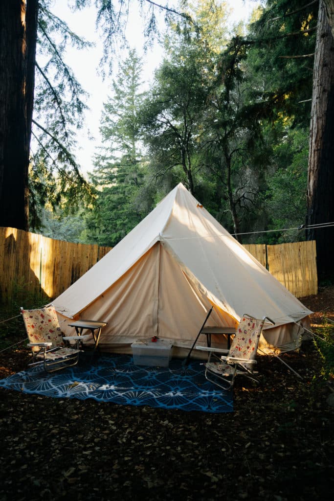 One of the tents available for glamping in Santa Cruz.