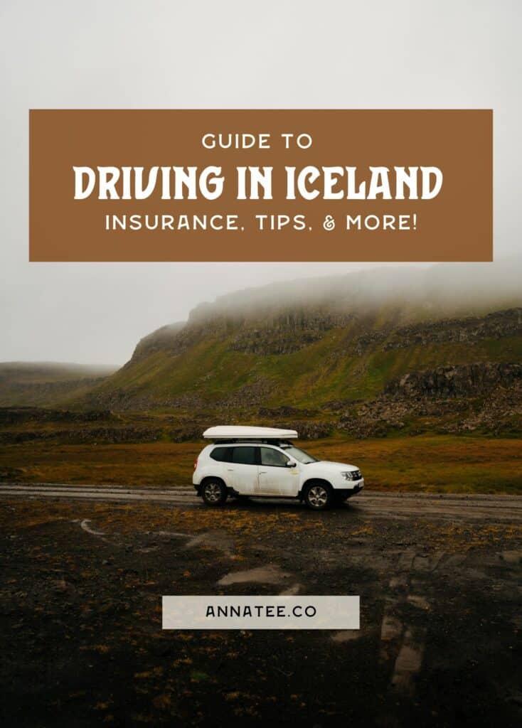 A Pinterest graphic that says "Guide to Driving in Iceland."