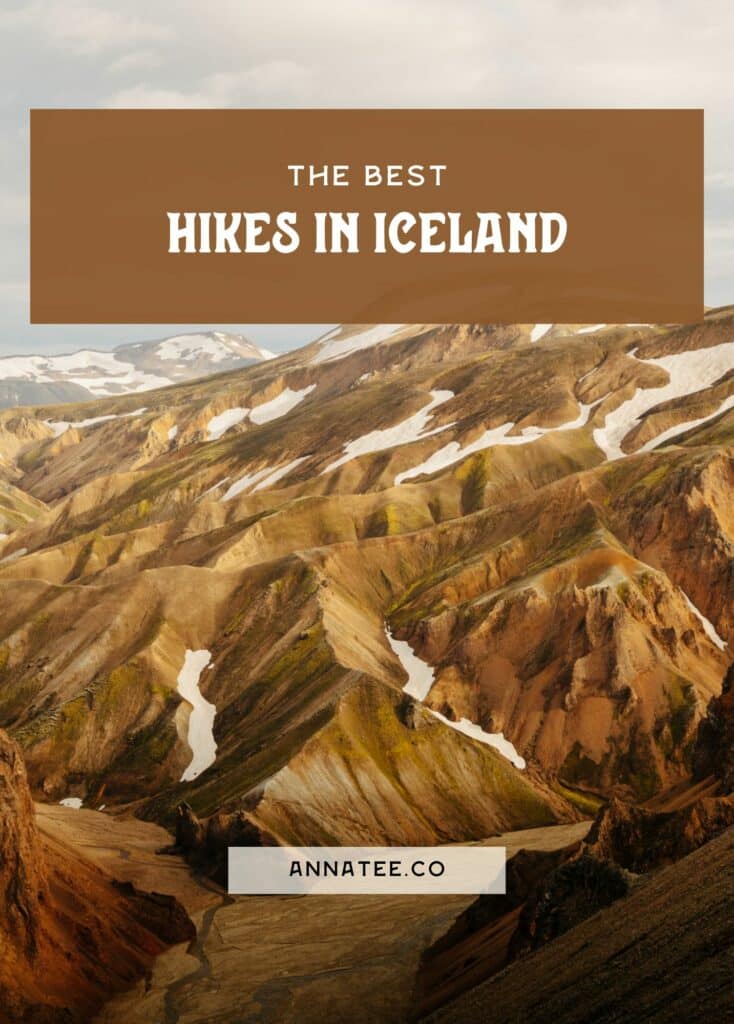 A Pinterest graphic that says "The Best Hikes in Iceland."