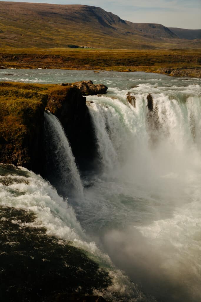 A view of Godafoss, which is one of the best waterfalls in Iceland.