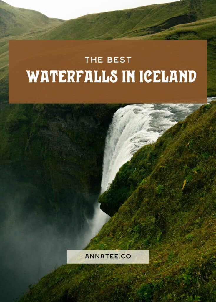 A Pinterest graphic that says "The Best Waterfalls in Iceland."