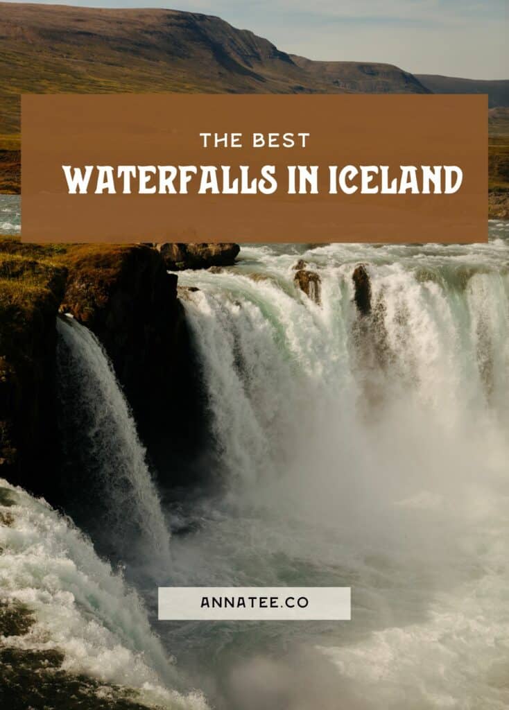 A Pinterest graphic that says "The Best Waterfalls in Iceland."