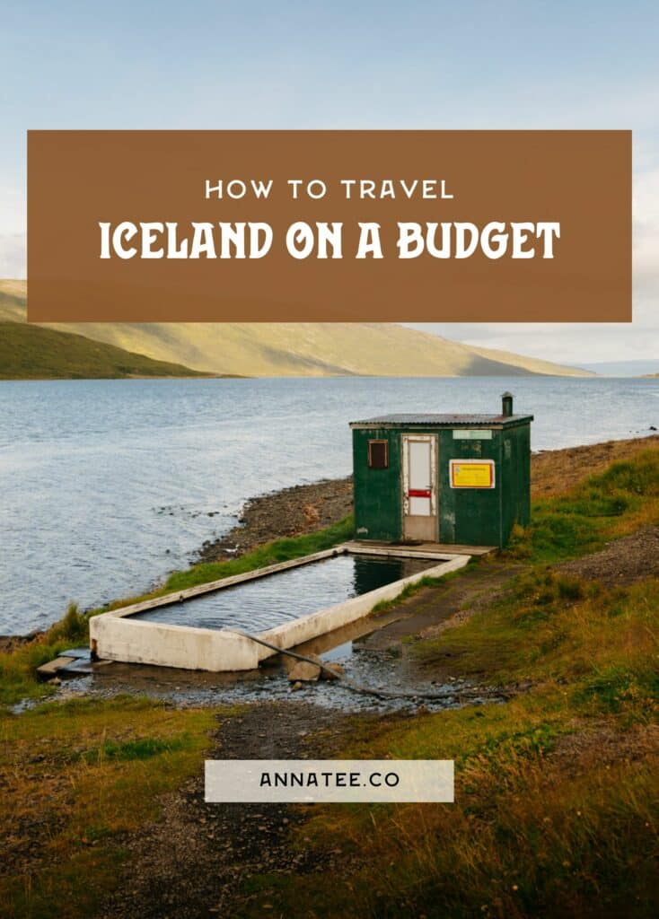 A Pinterest graphic that says "how to travel Iceland on a budget."