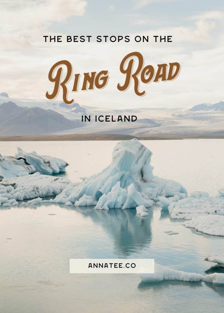 A Pinterest graphic that says "the best stops on the Ring Road in Iceland."