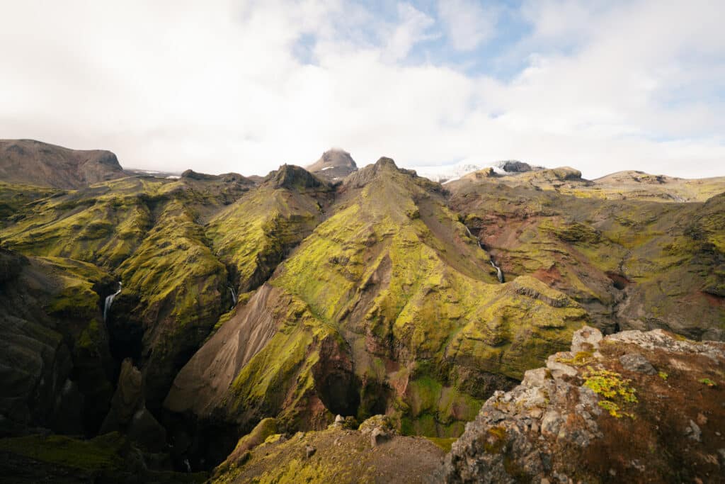 Hiking is one of the best things to do in Southern Iceland, and this is a view of Mulagljufur Canyon.