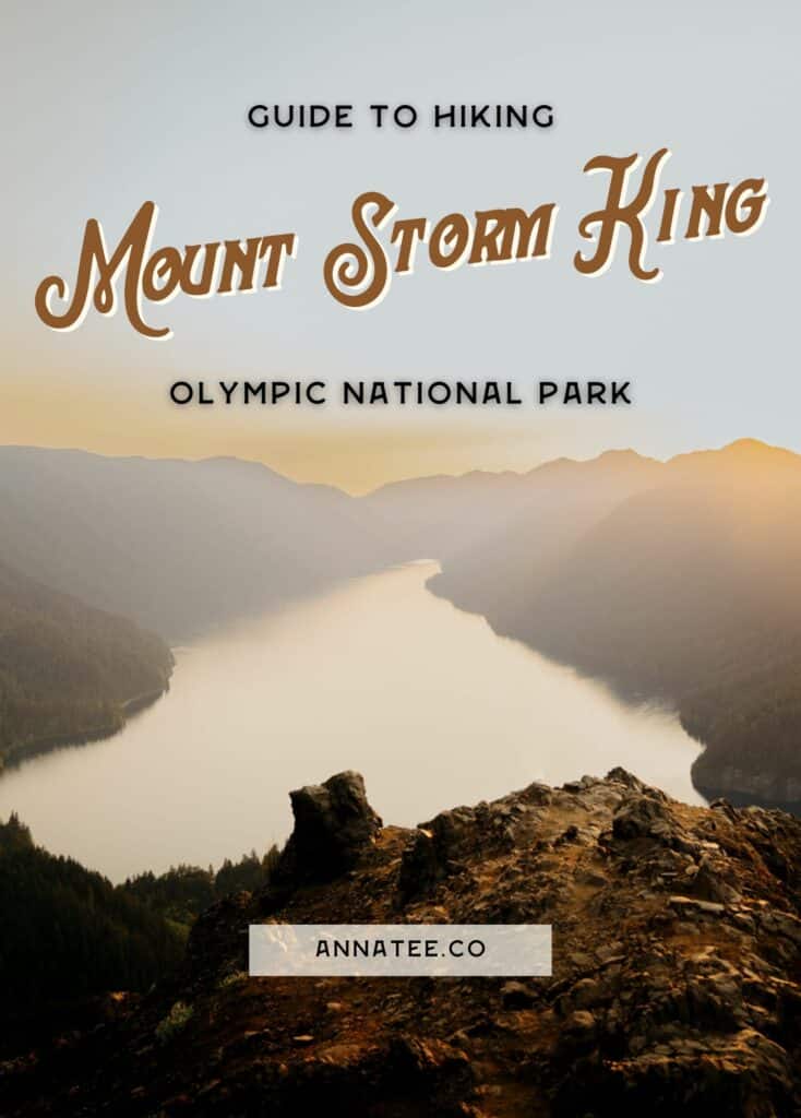 A Pinterest graphic that says "guide to hiking the Mount Storm King trail."