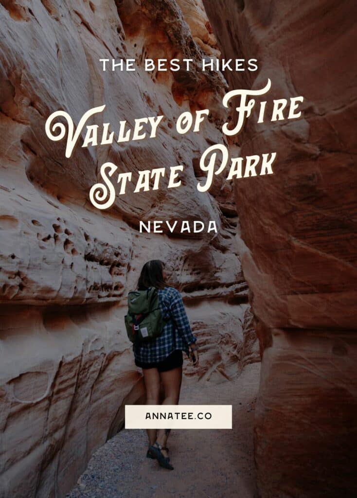 A Pinterest graphic that says "The Best Hikes in Valley of Fire State Park, Nevada."