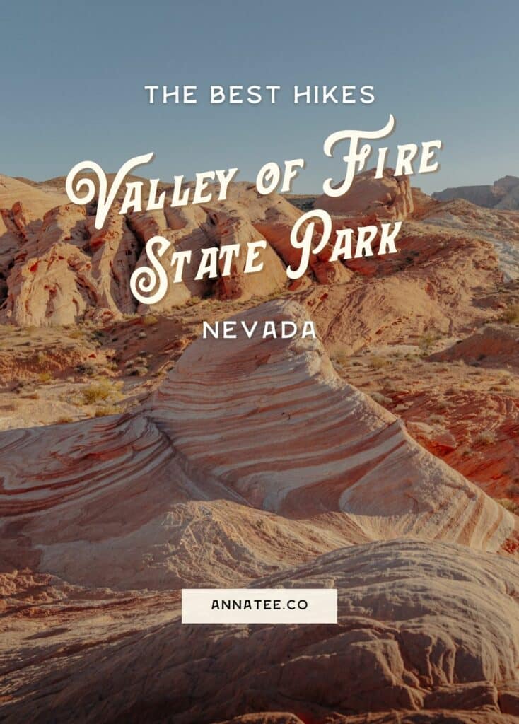 A Pinterest graphic that says "The Best Hikes in Valley of Fire State Park, Nevada."