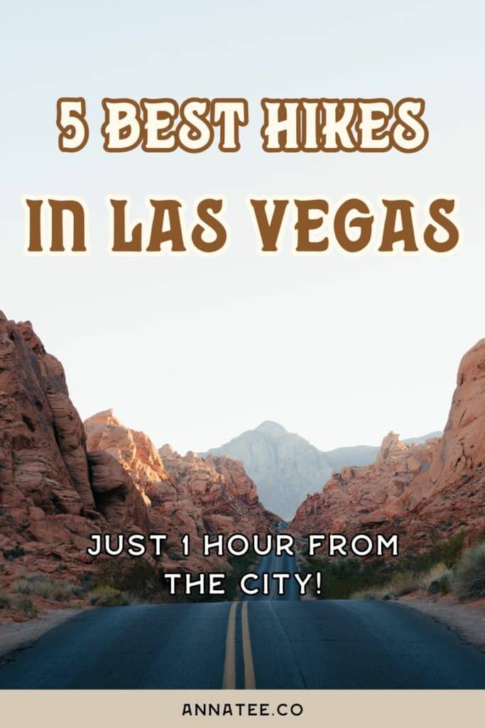 A Pinterest graphic that says "5 Best Hikes in Las Vegas."