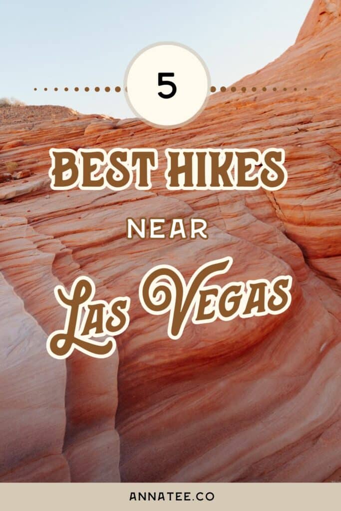 A Pinterest graphic that says "5 Best Hikes Near Las Vegas."