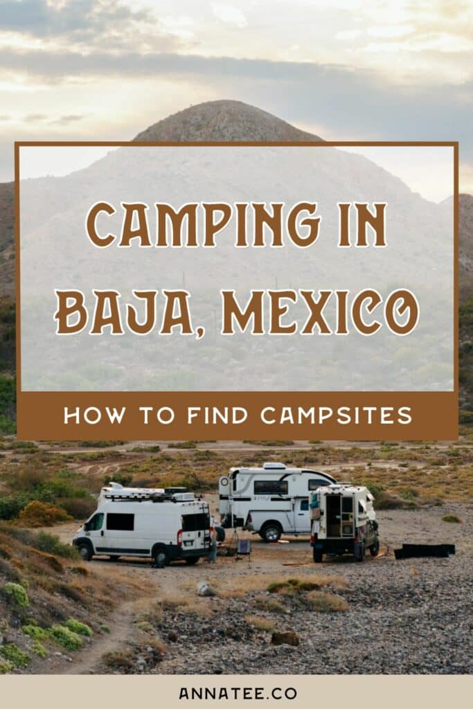 A Pinterest graphic that says "Camping in Baja, Mexico."