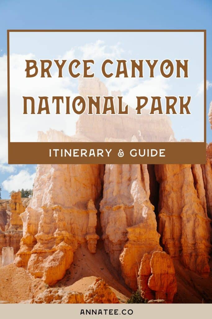 A Pinterest graphic that says "Bryce Canyon National Park Itinerary & Guide."